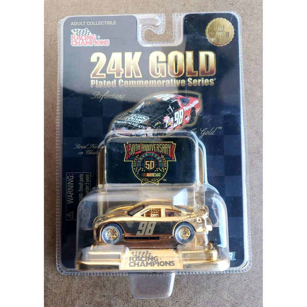 1998 Racing Champions NASCAR Mint 24K Gold TAURUS FORD #99 W/Stand  1:64 #1/1999